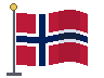 A Norwegian flag waving in the breeze
