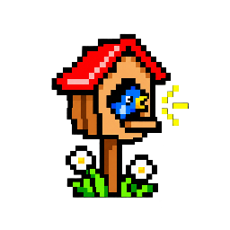 Little Homes blue bird and birdhouse